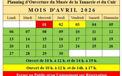 HORAIRES AVRIL 2026